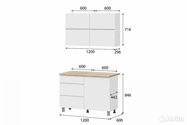 Кухонный гарнитур Токио 1,2м