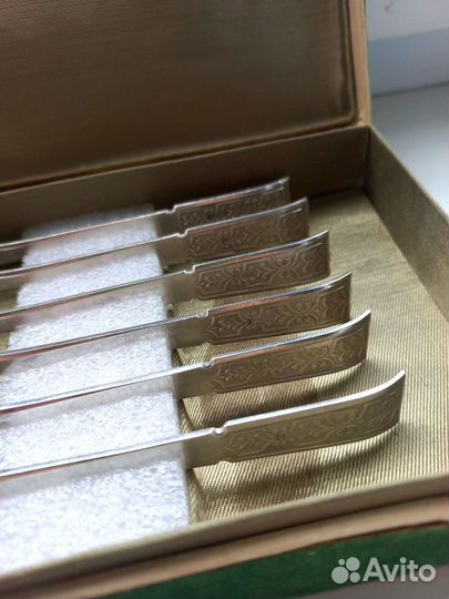 Набор серебряных чайных ложек 875 проба