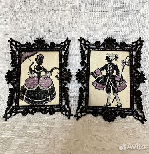 Вышитые картины крестиком/ гладью раритет