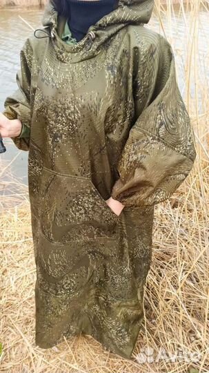 Плащ палатка из непромокаемой ткани на флисе