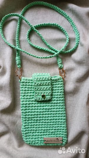 Сумка чехол для телефона вязаная