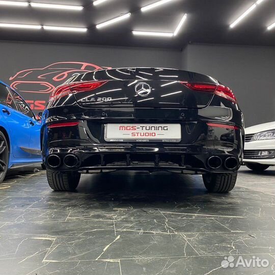 Решетка + диффузор с насадками Mercedes CLA 118