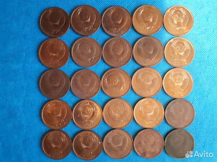 Монеты СССР - пять копеек 1985 -1991 г