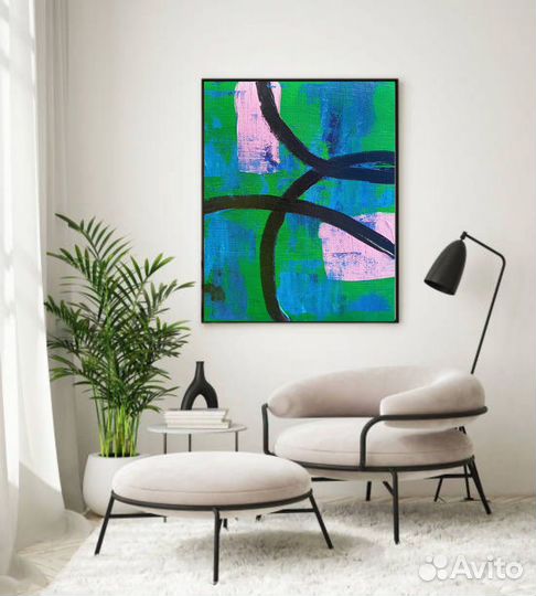 Картина абстракция на холсте акрилом