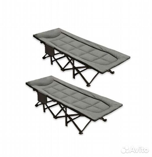 2шт Туристическая раскладушка мягкая до 200 кг