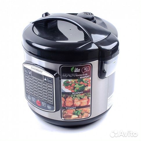 Мультиварка Endever Vita 90 черно-стальной