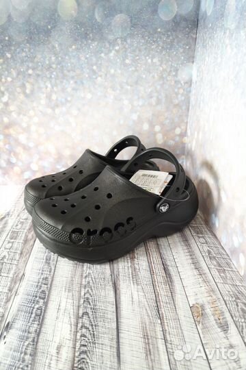 Crocs платформа артикул 208186 чёрный