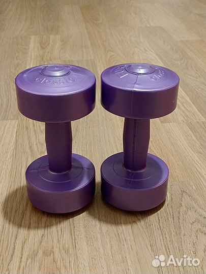 Гантели 1,5 кг виниловые 2 шт