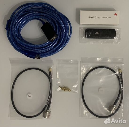Usb модем 4g Huawei E3372-320 + с RG-58 (50см)
