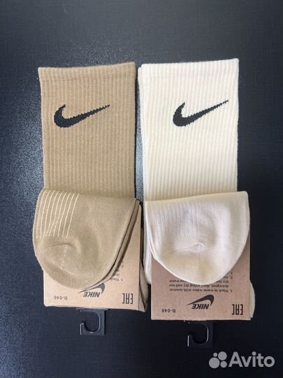 Носки nike высокие бежевые, коричневые, черные