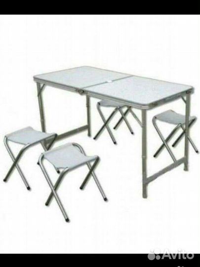 Туристический раскладной стол со стульями 4шт