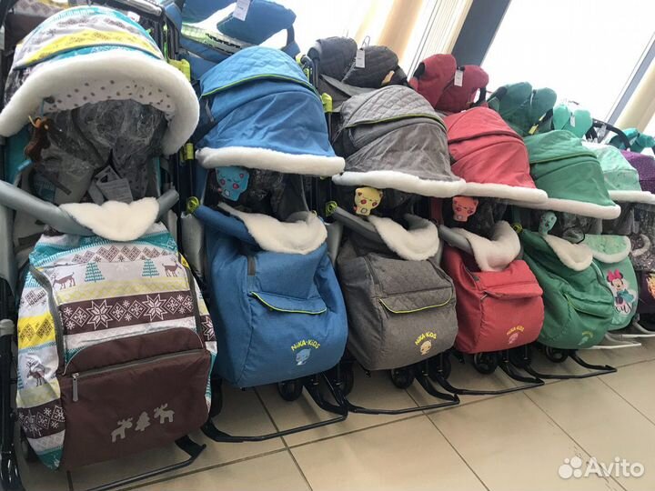 Санки коляски Ника 7-3 и 7-7 Джинс Мех Хит 2022г