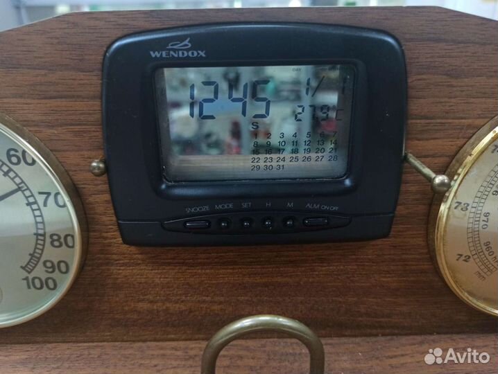 Деревянный Органайзер Часы Барометр Гигрометр 2000