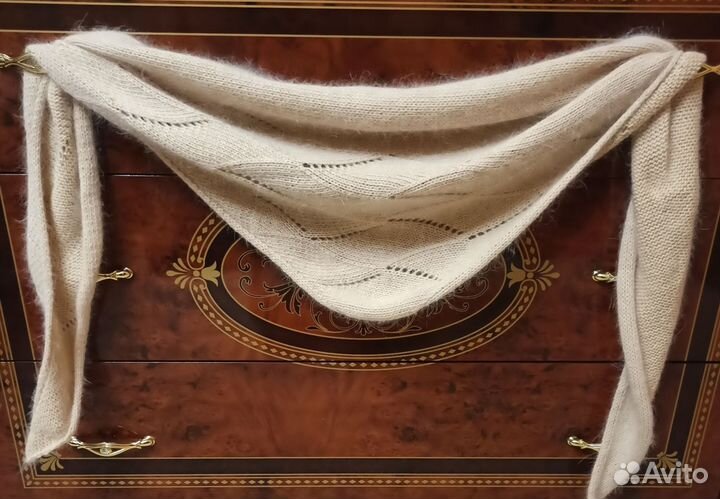 Бактус (платок/косынка) вязаный ангора шерсть