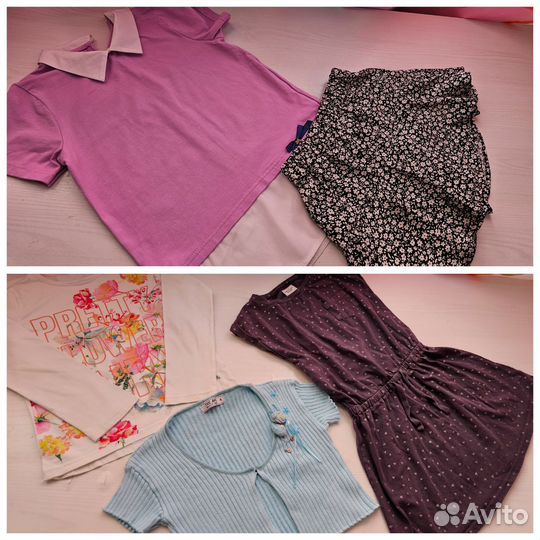 Большой пакет вещей на девочку от 110 размера