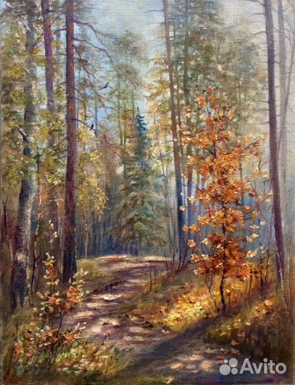 Картина маслом Осень, пейзаж