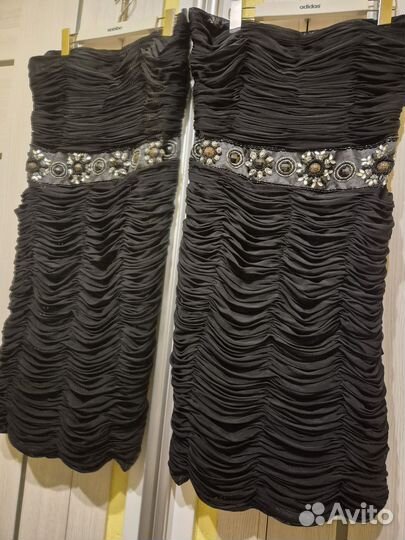 Вечернее нарядное платье без бретелек.Короткое