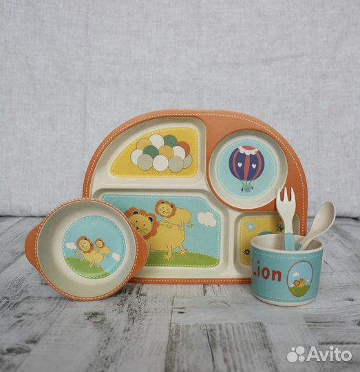 Детская посуда из бамбука (бамбуковое волокно)
