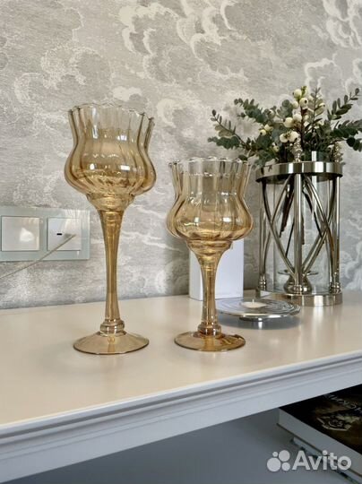 Подсвечники стеклянные
