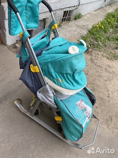 Детские санки на колесах nika