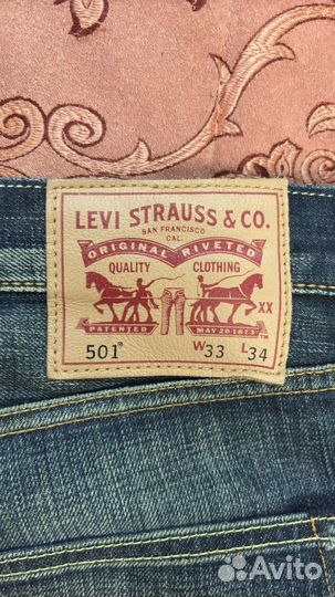 Мужские джинсы levis 501 w33 l34