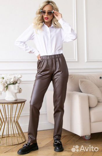 Брюки экокожа