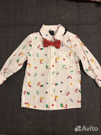 Новогодний костюм рубашка с бабочкой