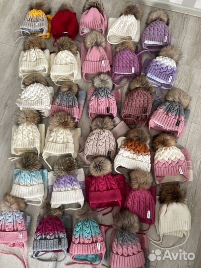 Комплект шапка, шарф для девочек зима