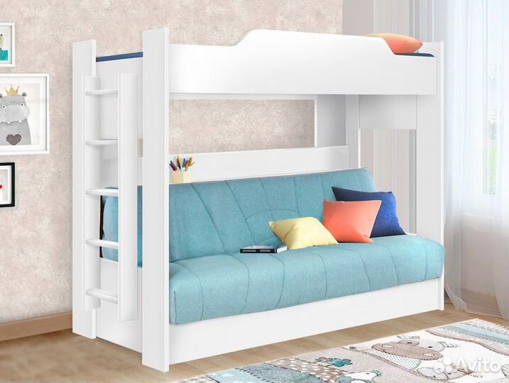 Кровать двухъярусная с диваном. В наличии