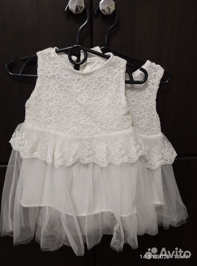 Нарядное платье для девочки 74 80