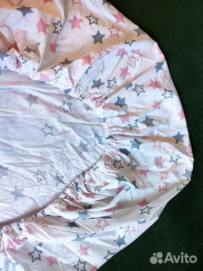 Простыня на резинке для детской кроватки 75*125