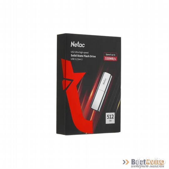 Память USB3.2 Flash Drive 512Gb Netac US2 NT03US2N-512G-32SL