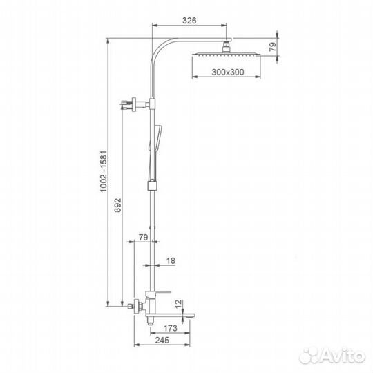 Душевая система G2483 хром Gappo