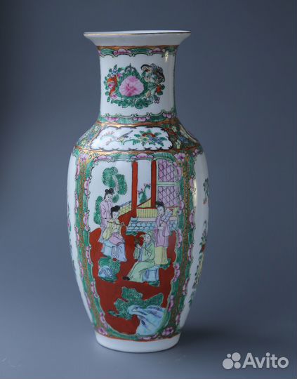 Ваза Фарфор старый Китай восточный сюжет роспись