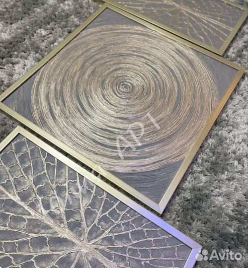 Эффектная картина в интерьер серебро металлик