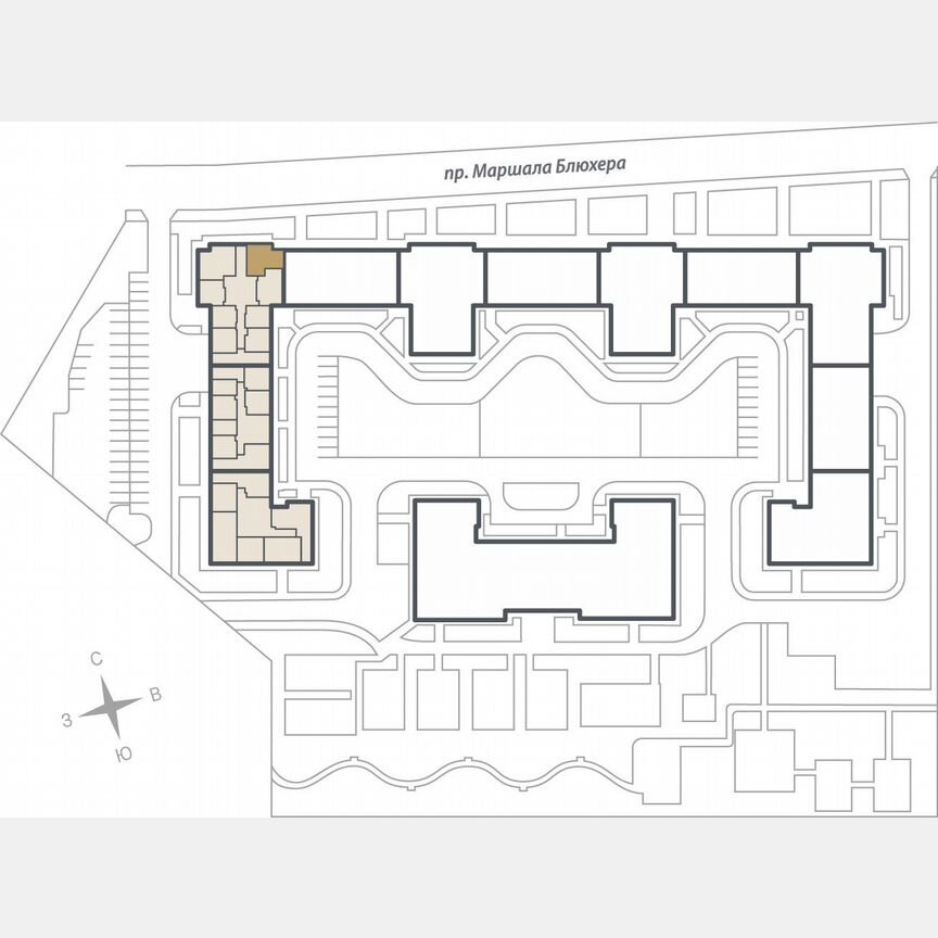 2-к. квартира, 61,1 м², 8/17 эт.