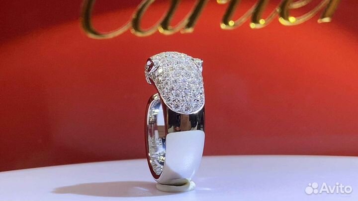 Кольцо Panthère de cartier из белого золота 1,06ct