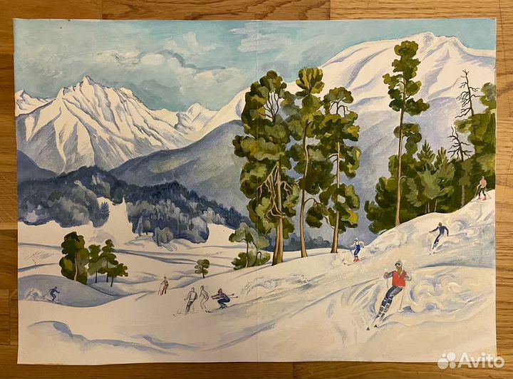 Картина, на лыжах, Бобровникова Л.Я