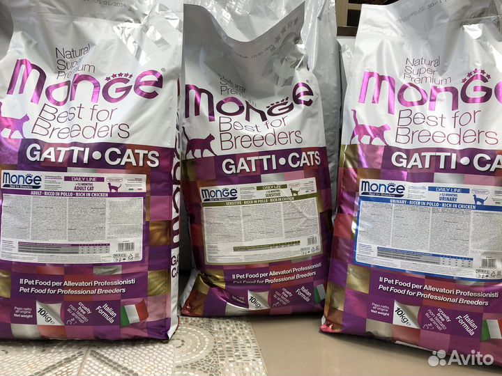 Корм для кошек monge 10 кг