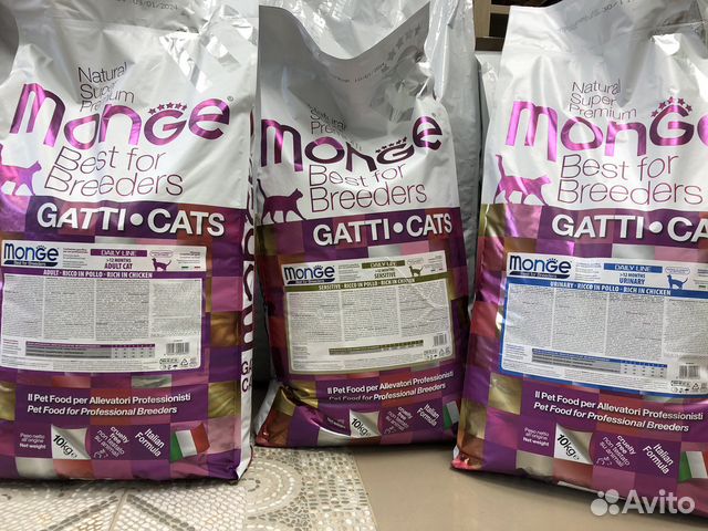 Корм для кошек monge 10 кг