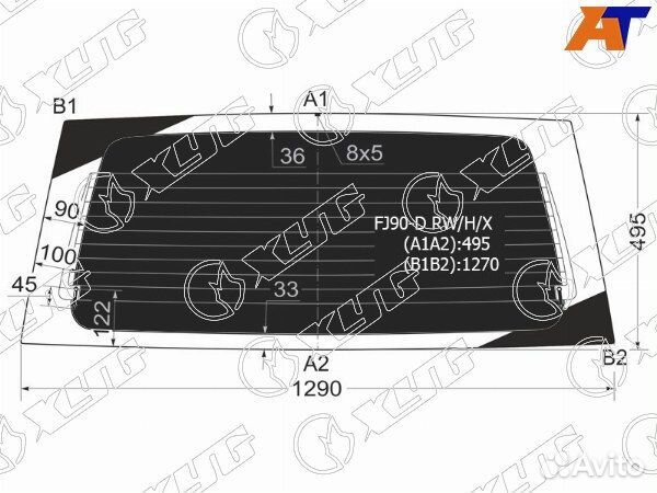 Стекло заднее toyota land cruiser prado
