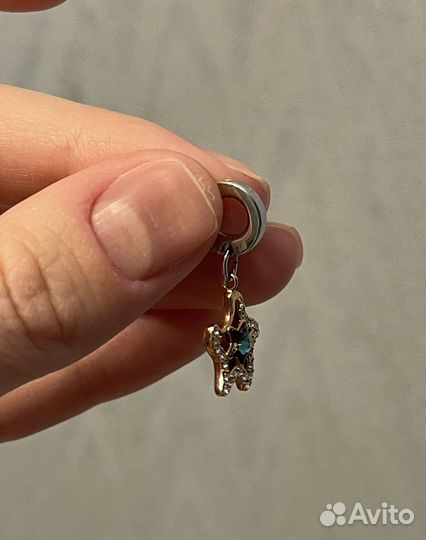 Подвеска звезда с синим камнем Swarovski