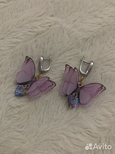Серьги бабочки