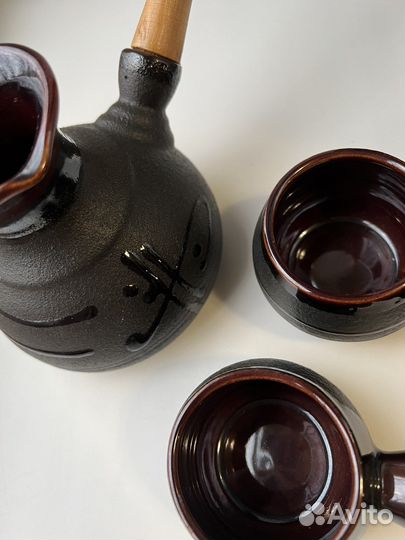 Глиняная турка с чашечками в подарок 350мл