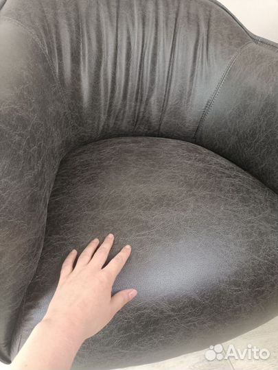 Кресло Моно экокожа состаренный эффект