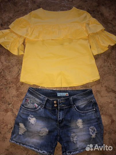 Шорты джисовые и кофточка