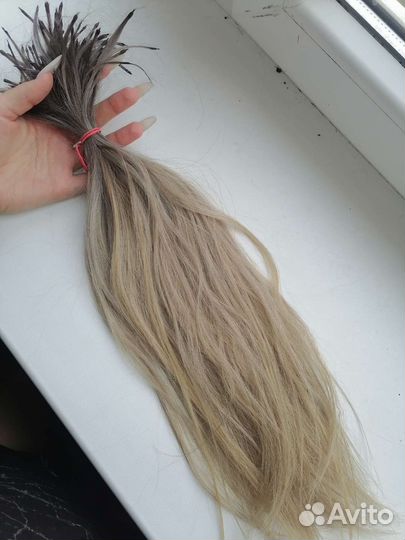 Волосы для наращивания 50 см блонд