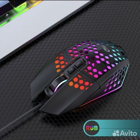 Игровая компьютерная мышь черная RGB