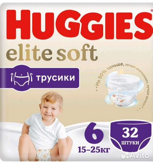 Huggies elite soft 6 32шт