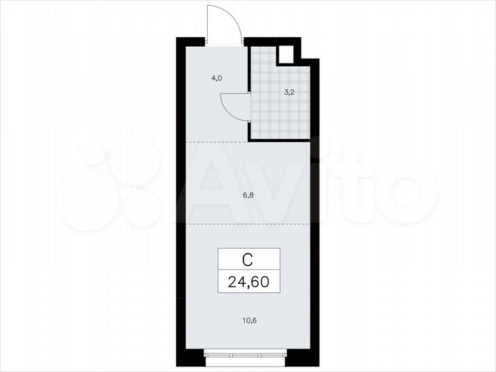 Квартира-студия, 24,6 м², 1/9 эт.